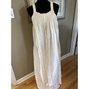 Vintage New Quills Ireland Edwardian Nightgown Cotton embroired crochet Ivory OS
